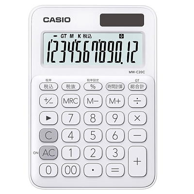 カシオ計算機　カラフル電卓　ＭＷ－Ｃ２０Ｃ－ＷＥ　ホワイト