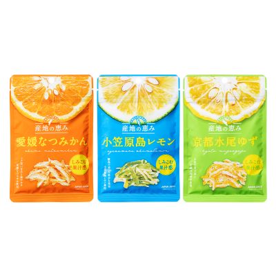日本果汁　産地の恵み（愛媛なつみかん、京都水尾ゆず、小笠原島レモン）