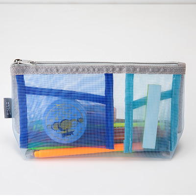 ミドリ　ペン＆ツールポーチ　メッシュ　マチ付　水色4