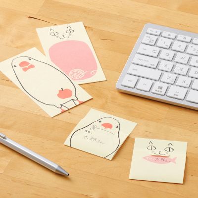 ミドリ 付せん紙 ひみつ(ネコ柄&文鳥柄)4