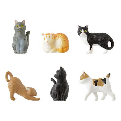 ミドリ ミニマグネット 6個入 ネコ柄2