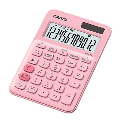 カシオ計算機　カラフル電卓　ＭＷ－Ｃ２０Ｃ－ＰＫ　ペールピンク2