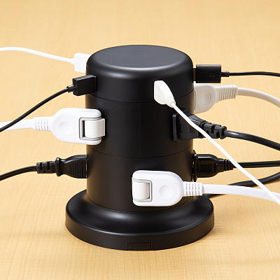 エレコム タワー型 8口タップ ECT-0620BK ブラック2