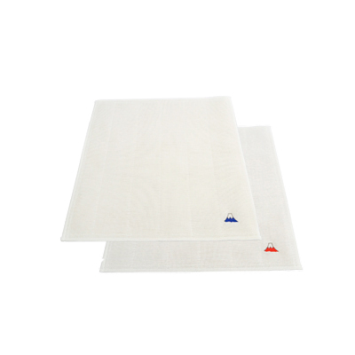 かや生地ふきん 富士 青・赤2枚セット2