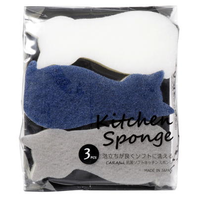 抗菌ソフトキッチンスポンジ　ねこ＆ぶた2