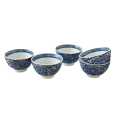 タコ唐草煎茶碗　５客揃