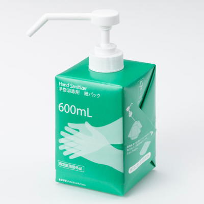 オリジナル　手指消毒剤　紙パック　ポンプ付き　本体　１本（６００ｍＬ）2