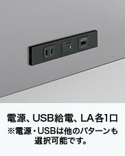 電源、USB給電、LAN各1口 ※電源・USBは他のパターンも選択可能です。