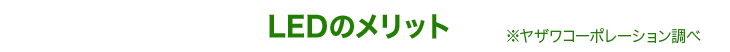 LEDのメリット ※ヤザワコーポレーション調べ