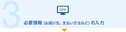 3.必要情報（お届け先、支払い方法など）の入力