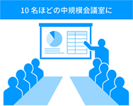 10名ほどの中規模会議室に