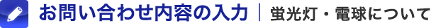 お問い合わせ内容の入力｜蛍光灯・電球について
